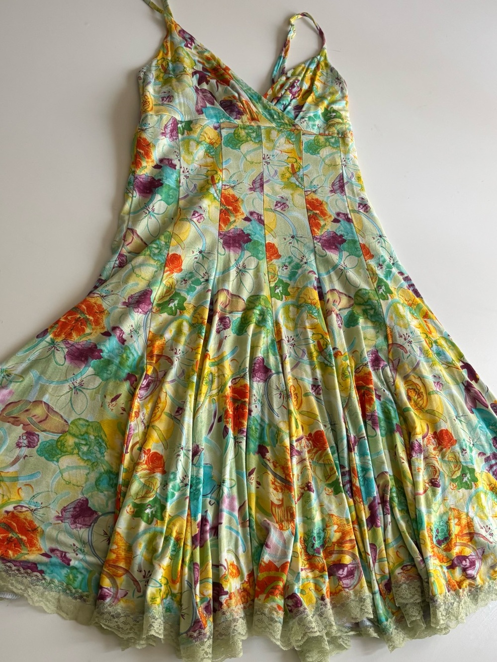 Vintage Vasna Desire Y2K dress Medium colorful floral lace babydoll